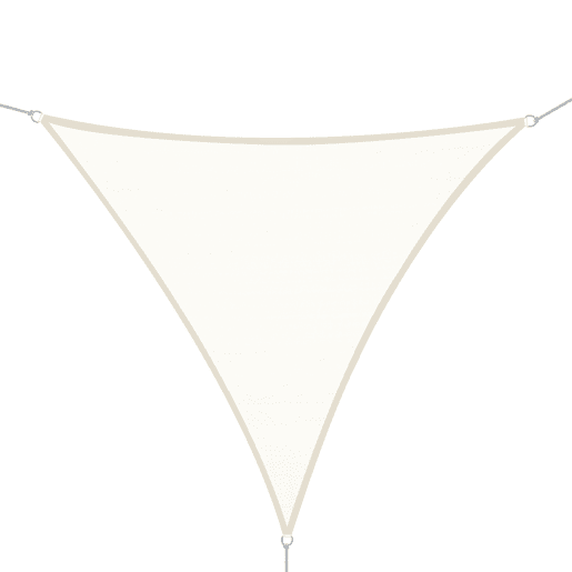 Outsunny Vela de Sombra Triangular 6x6x6 m Toldo Vela de Poliéster com Proteção UV Aneis em Forma de D e Cordas para Jardim Pátio Piscina Creme