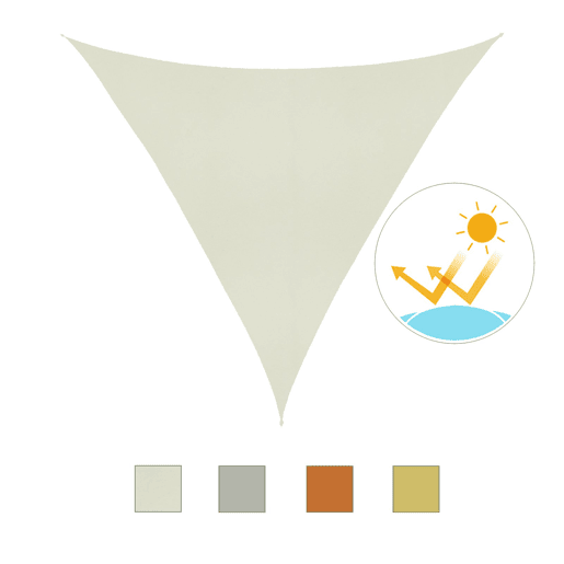 Outsunny Vela de Sombra Triangular 6x6x6 m Toldo Vela de Poliéster com Proteção UV Aneis em Forma de D e Cordas para Jardim Pátio Piscina Creme