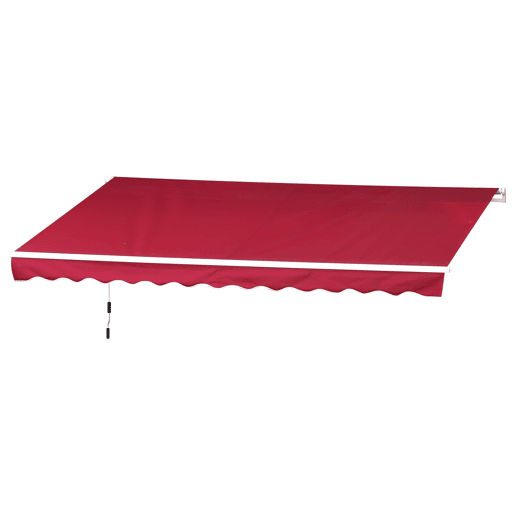 Outsunny Toldo Manual Retrátil 395x245 cm, Toldo Exterior para Terraço com Ângulo Ajustável, Braço Articulado, Montagem na Parede, Estrutura de Alumínio, Anti-UV e Impermeável, para Jardim, Vermelho Outsunny Toldo Manual Retrátil 395x245 cm, Toldo Exterior para Terraço com Ângulo Ajustável, Braço Articulado, Montagem na Parede, Estrutura de Alumínio, Anti-UV e Impermeável, para Jardim, Vermelho