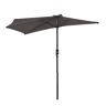 Outsunny Chapéu de Sol 269x138x236 cm Guarda-sol de Jardim com Manivela e Forma Semicircular Tecido Poliéster 180 gm² para Exterior Terraço Pátio Piscina Cinzento