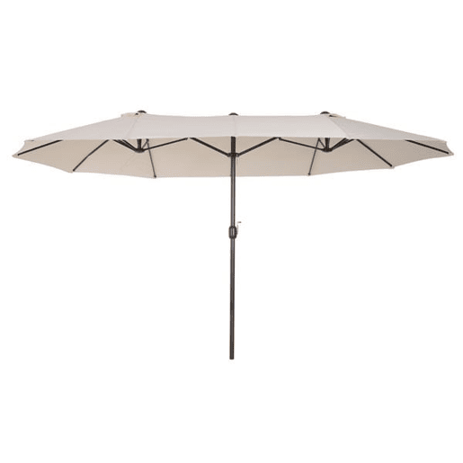Outsunny Chapéu de Sol Duplo para Jardim 4,6x2,7x2,4m Chapéu de Sol Anti UV com Manivela para Exterior Bege
