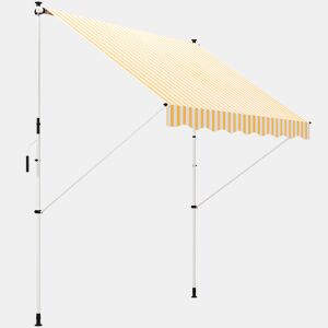 Outsunny Toldo Manual Retrátil 3x1,5 m, Toldo Exterior para Terraço Enrolável, Altura Ajustável 170-280 cm, com Manivela, Anti-UV e Impermeável, Sem Perfuração, para Varanda, Jardim, Laranja