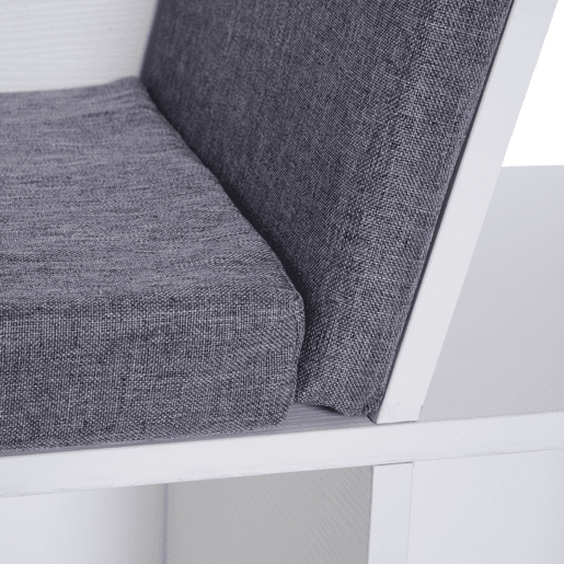 HOMCOM Estante Infantil com Assento Estante com 6 Cubos e Banco com Almofada 102x30x61cm Branco e Cinzento