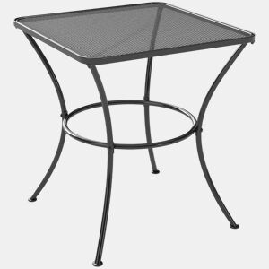 Outsunny Mesa Auxiliar Quadrada Mesa de Jardim Exterior com Estrutura de Metal para Pátio Terraço Varanda 45x45x50 cm Preto