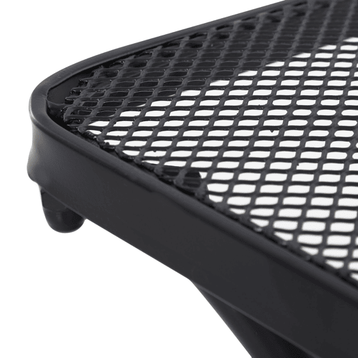 Outsunny Mesa Auxiliar Quadrada Mesa de Jardim Exterior com Estrutura de Metal para Pátio Terraço Varanda 45x45x50 cm Preto