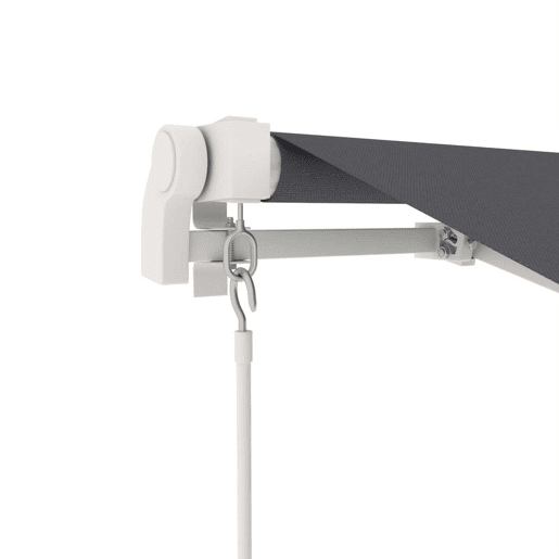 Outsunny Toldo Manual Retrátil 3x2,5 cm, Toldo Exterior para Terraço com Ângulo Ajustável, Braço Articulado, Montagem na Parede, Estrutura de Alumínio, Anti-UV e Impermeável, para Jardim, Cinza