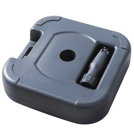Outsunny Base para Chapéu de Sol Suporte para Chapéu de Sol Recarregável com Água ou Areia HDPE 46x45x26cm Preto