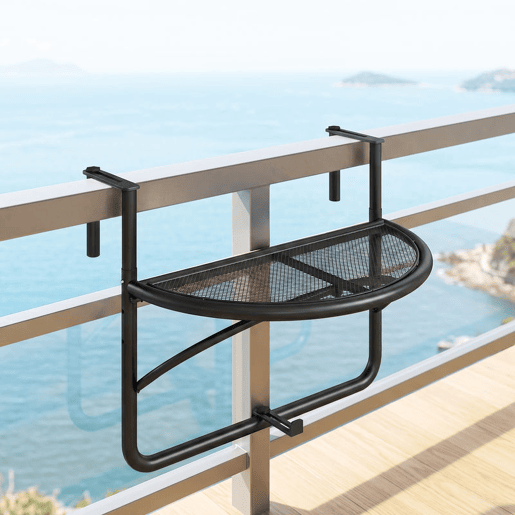 Outsunny Mesa de Suspensão de Varanda Semicircular 60x45x50 cm Ajustável