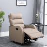 HOMCOM Poltrona Relax Reclinável Manual, Poltrona com Estofamento em PU e Apoio para Pés Retrátil, Acolchoamento Espesso, Reclinável até 160º para Sala, Quarto 65x89x100 cm Castanho Claro