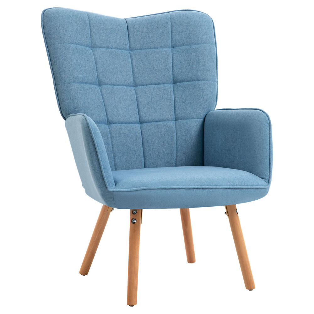 Butaca de Salón Lino, Espuma y Madera de Haya HOMCOM