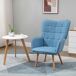 Butaca de Salón Lino, Espuma y Madera de Haya HOMCOM Butaca de Salón Lino, Espuma y Madera de Haya HOMCOM Azul
