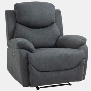 HOMCOM Poltrona ergonômica estofada Cadeira reclinável manualmente 150º com apoio de braço e apoio de pes Acolchoado Esponja grossa Suporta até 150 kg 97x96x105.5 cm Cinza