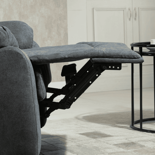 HOMCOM Poltrona ergonômica estofada Cadeira reclinável manualmente 150º com apoio de braço e apoio de pes Acolchoado Esponja grossa Suporta até 150 kg 97x96x105.5 cm Cinza