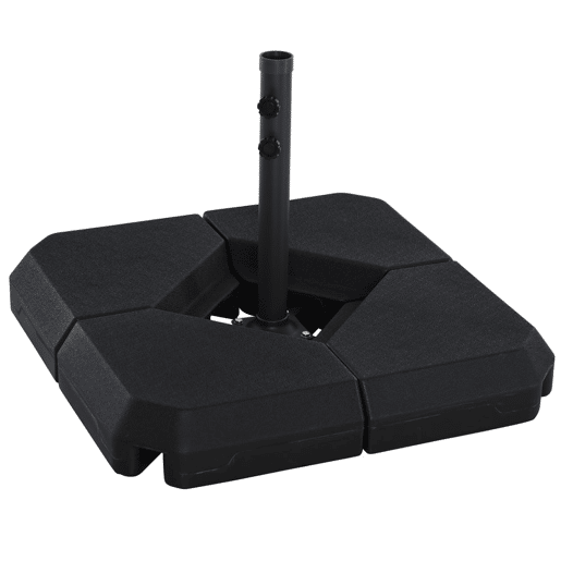 Outsunny Base para Chapéu de Sol com Pesos Recarregáveis com Água ou Areia 15L 80x80x50cm Preto cruz com Tubo de Aço 80x80x56 cm Preto