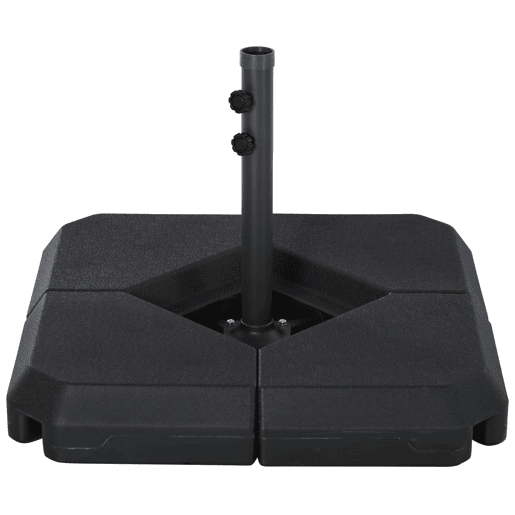 Outsunny Base para Chapéu de Sol com Pesos Recarregáveis com Água ou Areia 15L 80x80x50cm Preto cruz com Tubo de Aço 80x80x56 cm Preto
