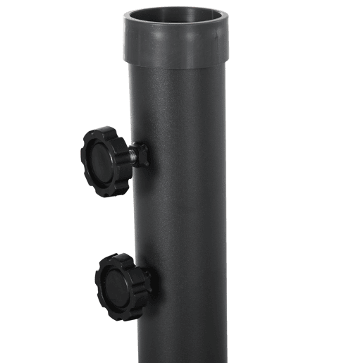Outsunny Base para Chapéu de Sol com Pesos Recarregáveis com Água ou Areia 15L 80x80x50cm Preto cruz com Tubo de Aço 80x80x56 cm Preto