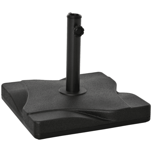 Outsunny Base para Chapéu de Sol Quadrada Suporte para Chapéu de Sol para Mastros com Diámetro de 30mm 35mm e 38mm 41,5x41,5x35cm Preto