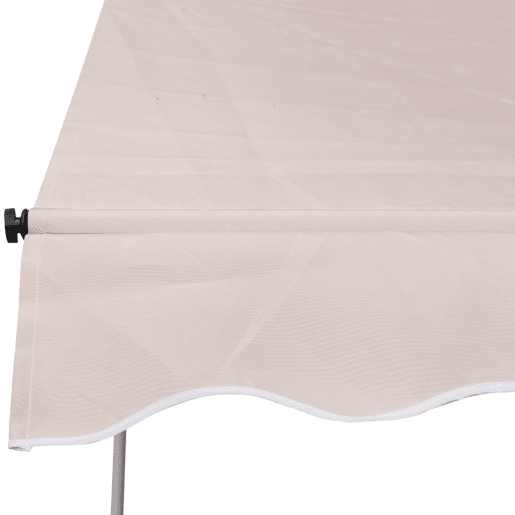 Outsunny Toldo Manual Retrátil 200x150 cm com Manivela de Alumínio Ângulo Ajustável Proteção Solar para Varanda Jardim Pátio Bege