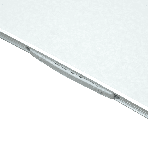Outsunny Mesa de Campismo Dobrável e Ajustável de 47,5 a 64 cm - Cor: Branco - Alumínio e MDF - 60 x 45 x 64 cm