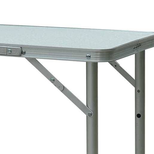 Outsunny Mesa de Campismo Dobrável e Ajustável de 47,5 a 64 cm - Cor: Branco - Alumínio e MDF - 60 x 45 x 64 cm
