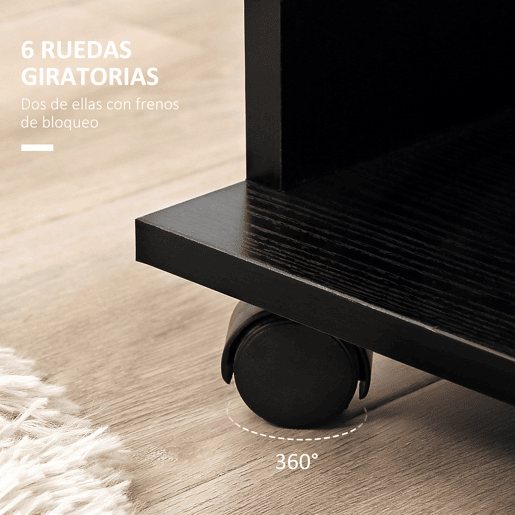 HOMCOM Roupeiro de Madeira Móvel Armário Roupeiro Aberto com 2 Barras para Pendurar e 3 Prateleiras Organizadoras para Dormitório 120x40x128cm Preto