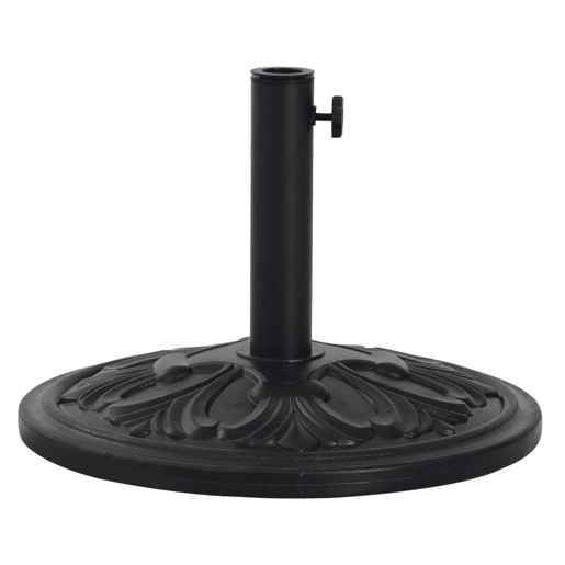 Outsunny Base para Chapéu de Sol Peso 13 kg Base Chapéu de Sol Redondo de HDPE e Cimento para Mastros Ø353848 mm para Varanda Pátio Jardim Ø48x34 cm Preto