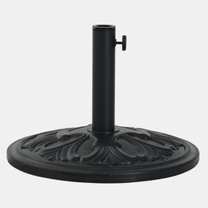 Outsunny Base para Chapéu de Sol Peso 13 kg Base Chapéu de Sol Redondo de HDPE e Cimento para Mastros Ø353848 mm para Varanda Pátio Jardim Ø48x34 cm Preto