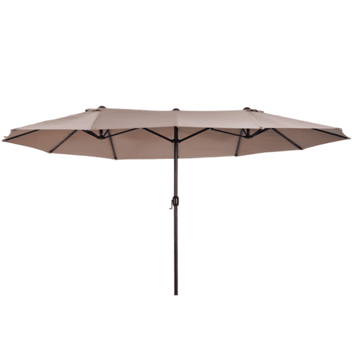 Outsunny Chapéu de Sol Duplo 4,55x2,65x2,38 m Chapéu de Sol de Jardim com Manivela Manual Resistente à Água e com Proteção Solar UV para Terraço Pátio Café
