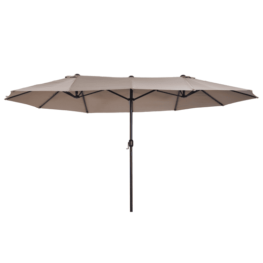 Outsunny Chapéu de Sol Duplo 4,55x2,65x2,38 m Chapéu de Sol de Jardim com Manivela Manual Resistente à Água e com Proteção Solar UV para Terraço Pátio Café