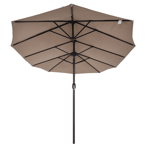 Outsunny Chapéu de Sol Duplo 4,55x2,65x2,38 m Chapéu de Sol de Jardim com Manivela Manual Resistente à Água e com Proteção Solar UV para Terraço Pátio Café