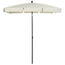 Outsunny Chapéu de Sol Retangular de Jardim 198x130x240cm Chapéu de Sol de Alumínio com Função de Inclinação para Terraço Pátio Exterior Creme