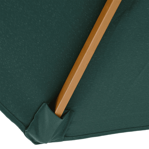 Outsunny Chapéu de Sol Ø300x250cm Chapéu de Sol com Mastro de Madeira com 8 Hastes Sistema de Polia com Fixação para Jardim Pátio Terraço Verde