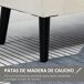 Banco de Cama Poliéster, Espuma, Madera de Caucho HOMCOM Banco de Cama Poliéster, Espuma, Madera de Caucho HOMCOM Crudo