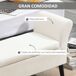 Banco de Cama Poliéster, Espuma, Madera de Caucho HOMCOM Banco de Cama Poliéster, Espuma, Madera de Caucho HOMCOM Crudo
