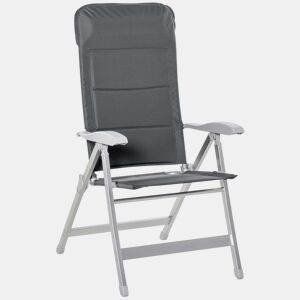 Outsunny Cadeira de Jardim Dobrável Portátil em Alumínio com Encosto Alto Ajustável em 8 Posições e Apoio de Cabeça Acolchoado para Exterior, Terraço, Camping 75x61,5x115 cm Cinzento
