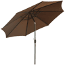 Outsunny Chapéu de Sol de Jardim Ø300x250 cm com Manivela, Guarda-Sol Exterior com Mecanismo de Inclinação e Poste Desmontável em Metal para Terraço, Piscina, Pátio ou Café