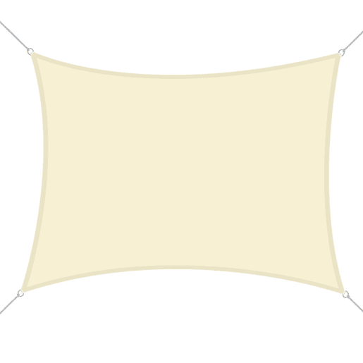 Outsunny Vela de Sombra Retangular 3x4 m Toldo Vela de Poliéster com Proteção UV Aneis em Forma de D e Cordas para Jardim Pátio Piscina Creme