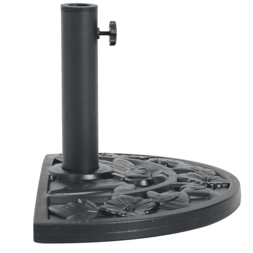 Outsunny Base para Chapéu de Sol Semicircular 9 kg Base para Chapéu de Sol Apto para Mastros de 35 mm 38mm e 48 mm Preenchido dom Cimento para Varanda Pátio 50x32x32cm Preto