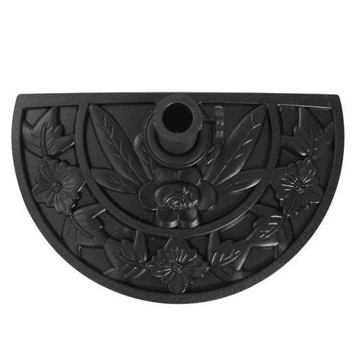 Outsunny Base para Chapéu de Sol Semicircular 9 kg Base para Chapéu de Sol Apto para Mastros de 35 mm 38mm e 48 mm Preenchido dom Cimento para Varanda Pátio 50x32x32cm Preto