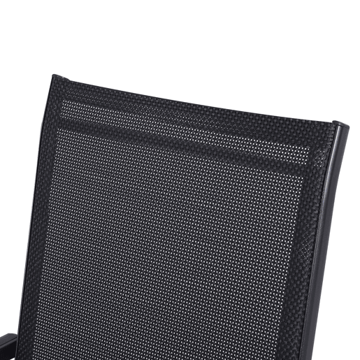 Outsunny Conjunto de 2 Cadeiras Dobráveis para Exterior com Apoio para o Braço Cadeiras para Jardim com Textilene e Metal Carga 110 kg 58x64x94 cm Preto