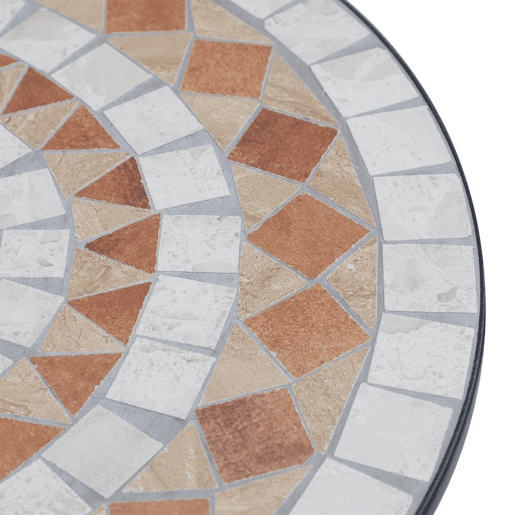 Outsunny Mesa de Jardim Mesa Mosaico Cerâmica e Redonda Mesita de Café para Varanda Terraço F60x71cm