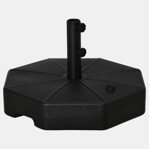 Outsunny Base para Chapéu de Sol Portátil Base para Chapéu de Sol Recarregável para Mastros de F3,8cm e F4,8cm Preto