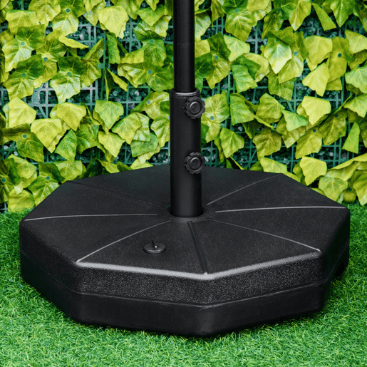 Outsunny Base para Chapéu de Sol Portátil Base para Chapéu de Sol Recarregável para Mastros de F3,8cm e F4,8cm Preto