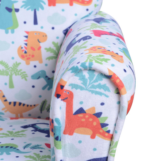 HOMCOM Poltrona para Crianças acima de 3 Anos com Desenhos de Foguete Estrutura de Madeira e Estofado em Flanela 50x39x44 cm Multicor