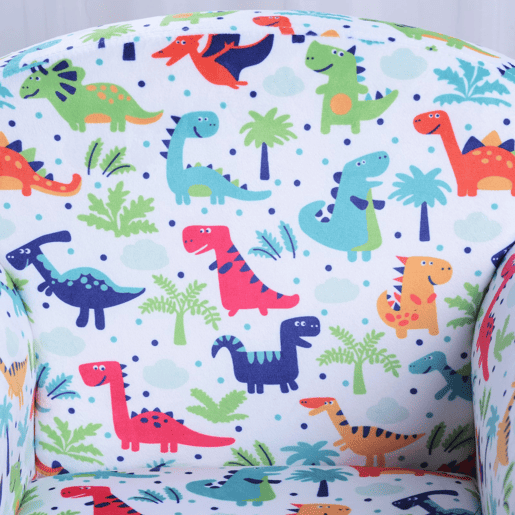 HOMCOM Poltrona para Crianças acima de 3 Anos com Desenhos de Foguete Estrutura de Madeira e Estofado em Flanela 50x39x44 cm Multicor