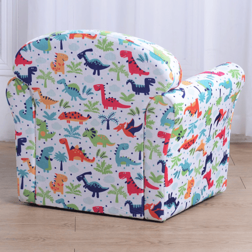 HOMCOM Poltrona para Crianças acima de 3 Anos com Desenhos de Foguete Estrutura de Madeira e Estofado em Flanela 50x39x44 cm Multicor