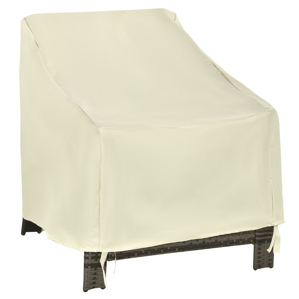 Outsunny funda protectora para sillas cubierta de muebles sillón impermeable exterior jardín protección contra lluvia y sol 68x87x77cm 600d tela oxford