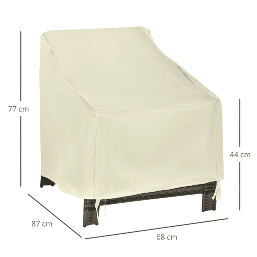 Outsunny Capa de Proteção para Cadeiras Cobertura de Móveis Proteção contra Chuva e Sol 68x87x77 cm 600D tecido Oxford