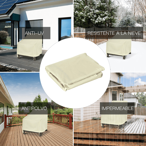 Outsunny Capa de Proteção para Cadeiras Cobertura de Móveis Proteção contra Chuva e Sol 68x87x77 cm 600D tecido Oxford