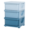 HOMCOM Organizador de Brinquedos para Crianças acima de 3 Anos com 3 Gavetas Arrumação para Brinquedos Roupas Livros 37x37x56,5 cm Azul